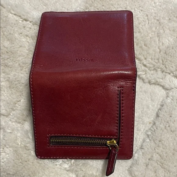 Fossil Burgundy Leather Bi-Fold Wallet - Picture 6 of 7